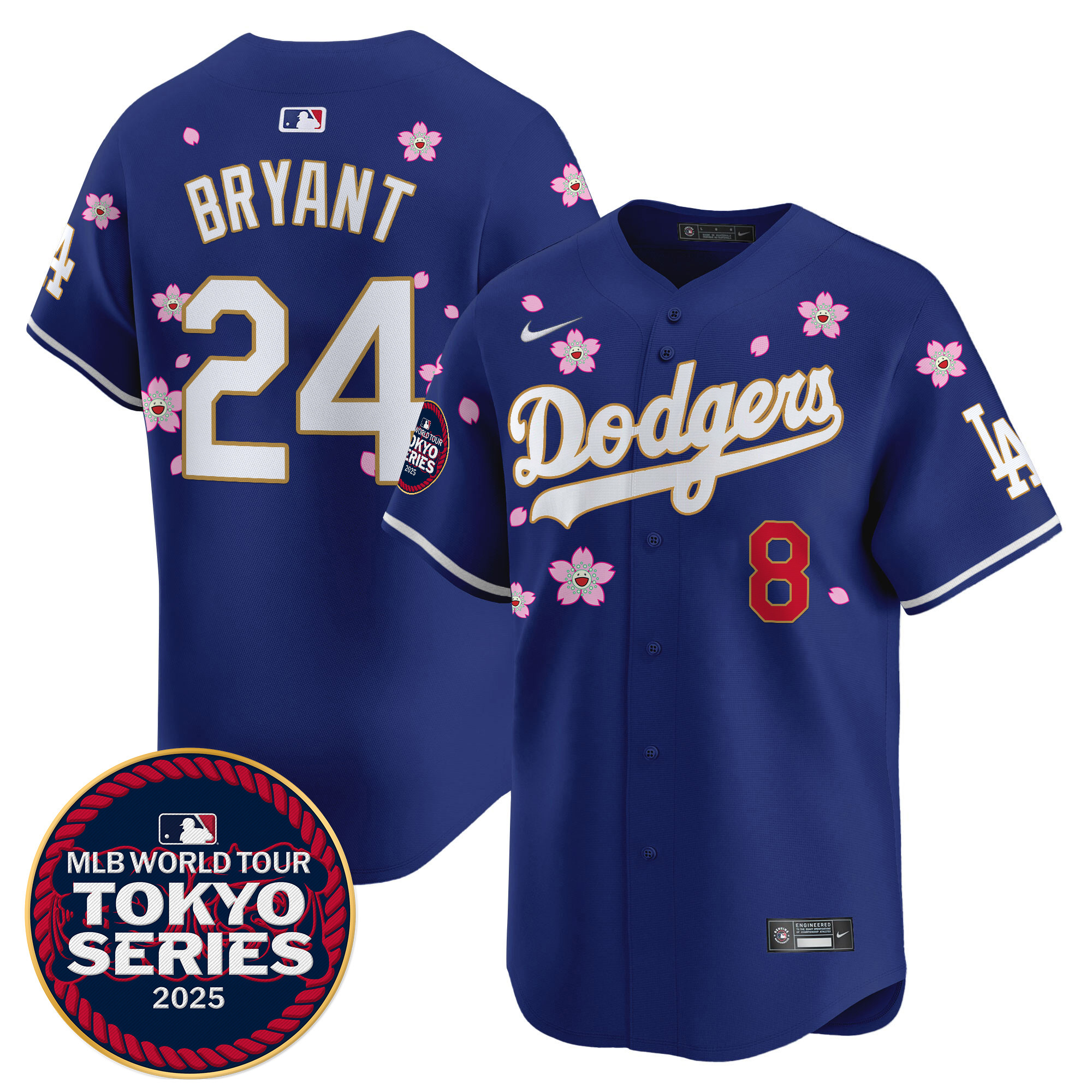 Men Los Angeles Dodgers #24 Bryant Tokyo Series blue Limited Stitched 2025 Jersey->los angeles dodgers->MLB Jersey